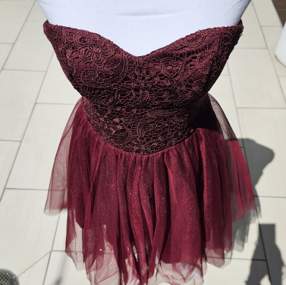 🆑️ SPEECHLESS Fit Flare Dress | Strapless Tube Floral Lace Sweetheart M - Picture 4 of 17